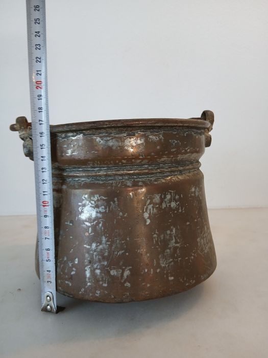 Balde metal cobre estanhado