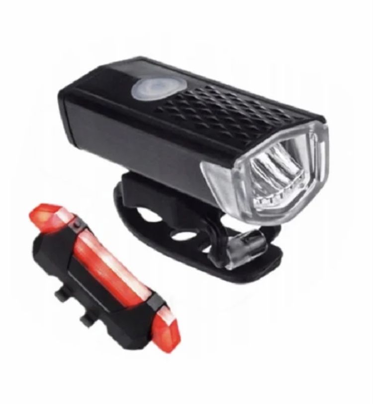Велокомплект фонарь+stop-5led, micro usb, встроенный аккумулятор