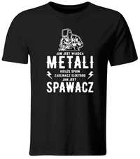 Koszulka Władca Metali. Prezent dla Spawacza, czarna, roz. XXL (NOWA)