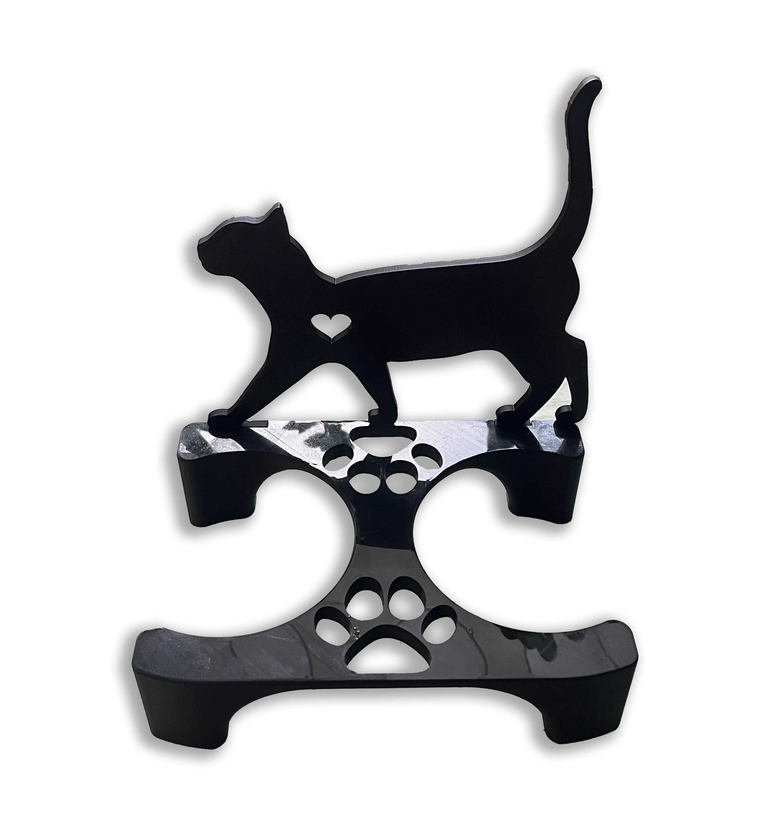 Stojak na miski dla kota 3D + Miski - Kot - 2 x 400 ml