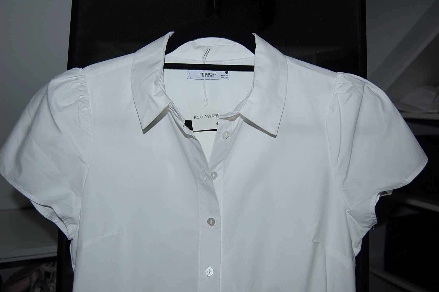 Koszulowa sukienka r 34 XS Reserved metki biała