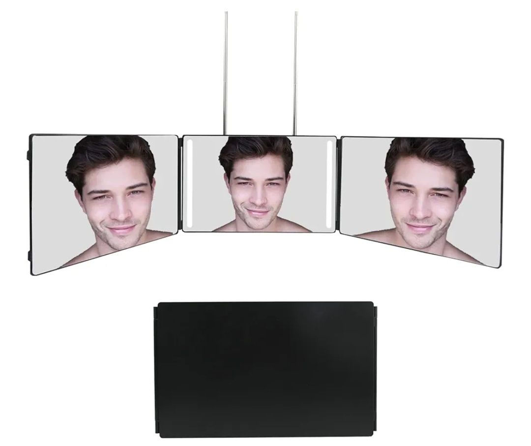 AolKee Lusterko 360 LED, 3-drożne lustro do samodzielnego strzyżenia w