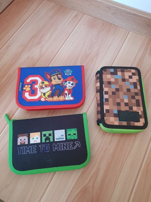 Piórniki 3 szt Psi Patrol Minecraft stan dobry
