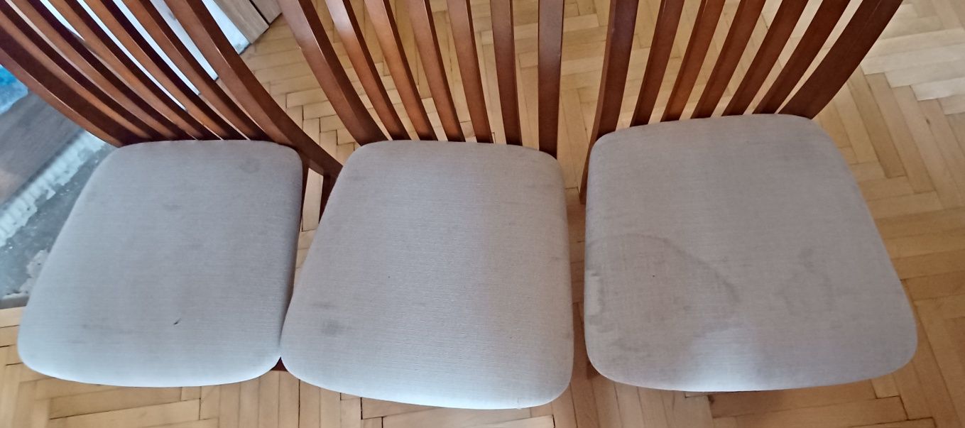 Stół rozkładany i krzesła, pełne drewno