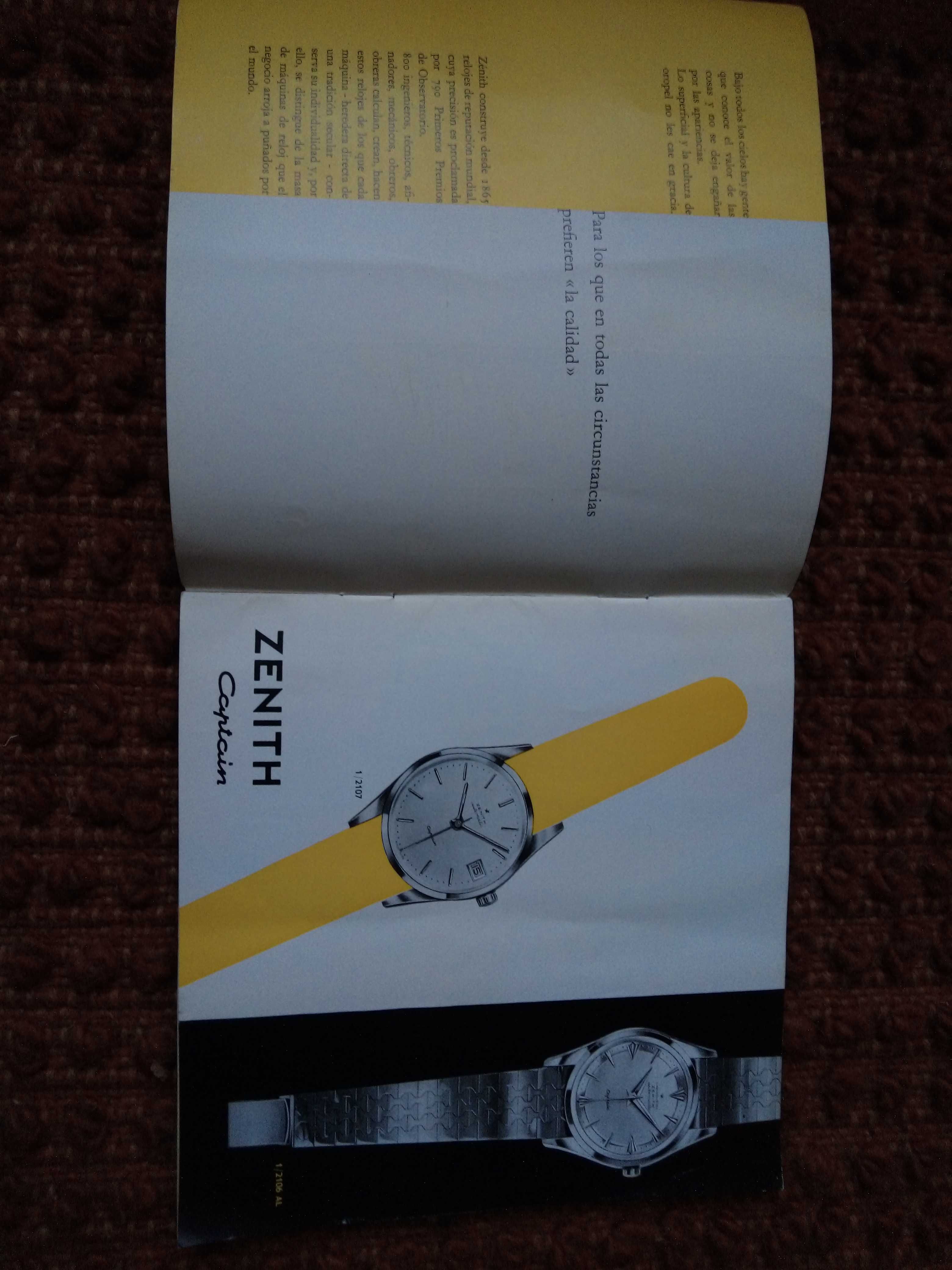 Zenith katalog zegarków z lat 50 XX wieku.