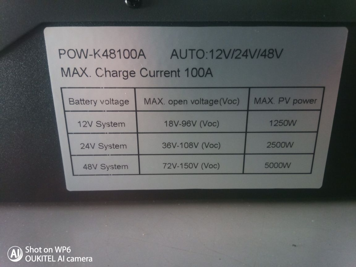 Controlador 100A MPPT verdadeiro de carga solar regulador Pow Mr