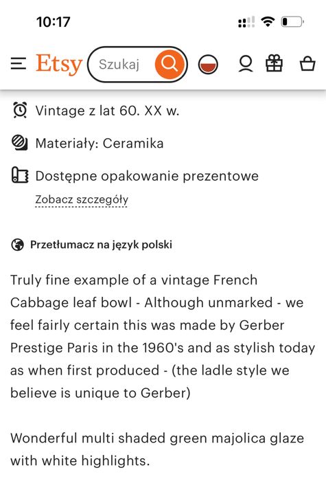 Vintage ceramika francuska kapusta