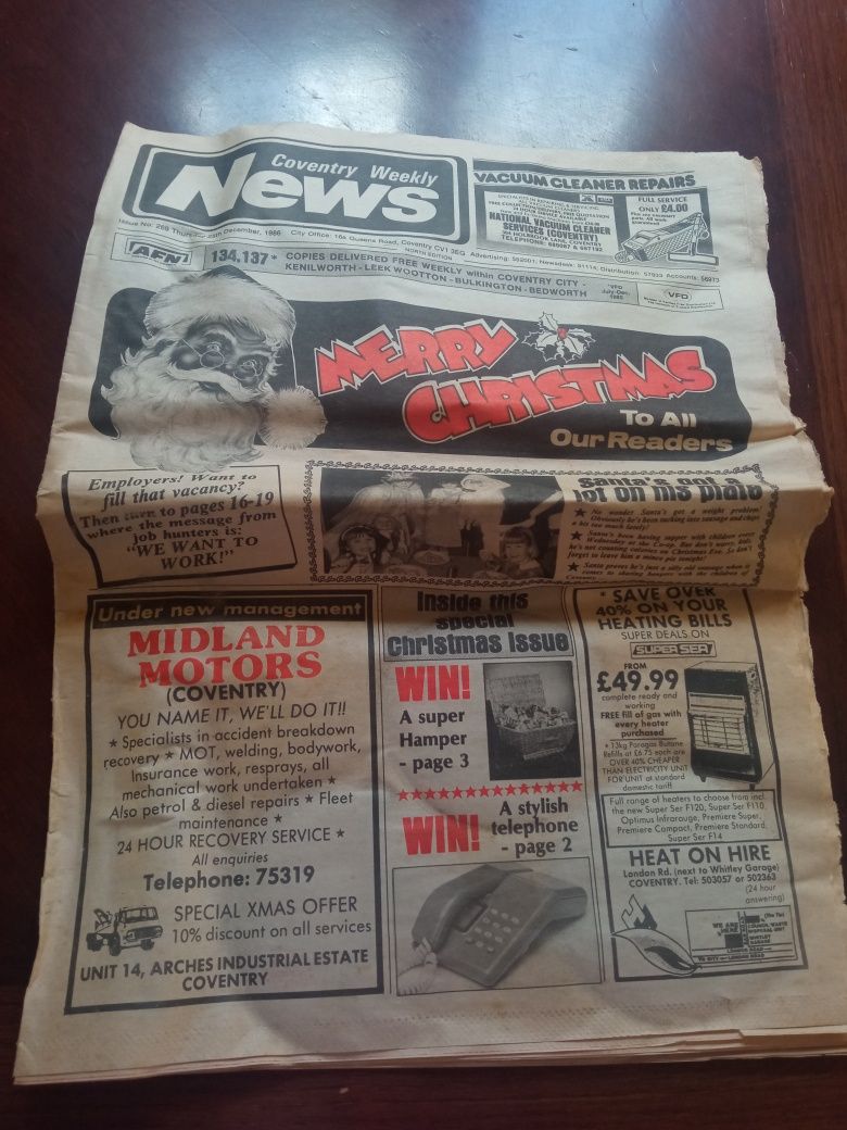 Продам винтажную газету 1986 год Англия