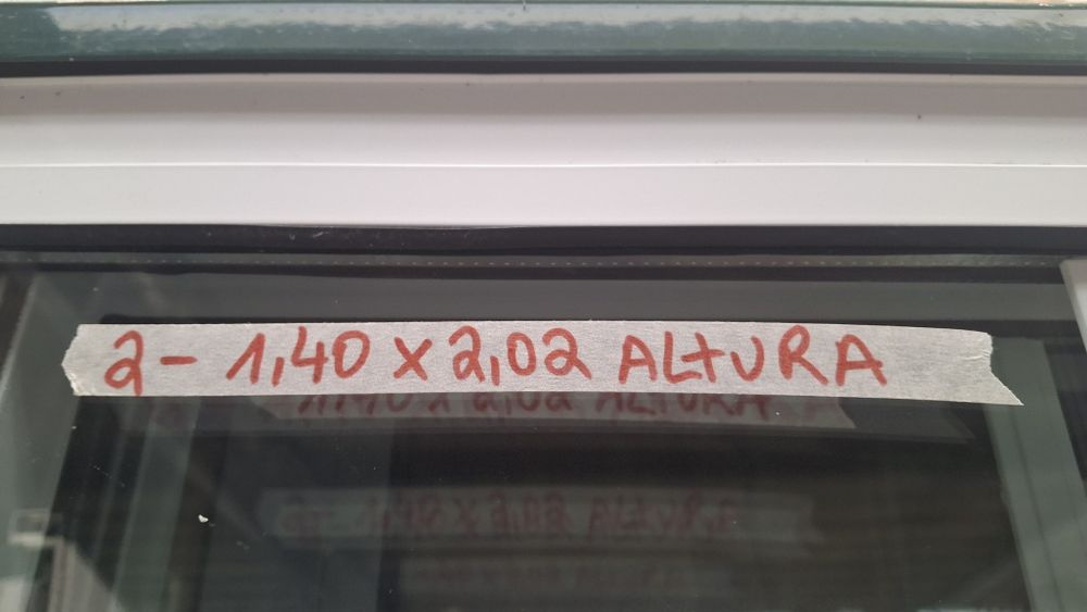 Sacadas aluminio 1,40 x 2,02 altura