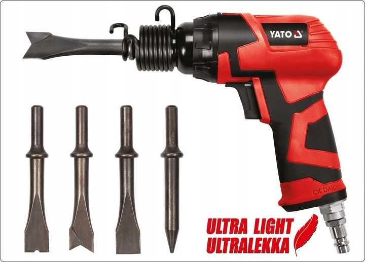 NOWY Młotek Pneumatyczny YATO + 4 Dłuta Szybkozłączka 4500 uderzeń/min