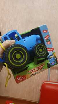 Новий музичний синій трактор рос.мовою, іграшка для дітей