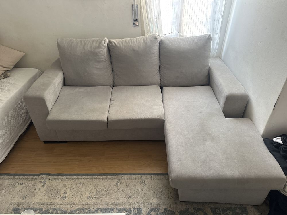 Sofa Cinzento com chaise longue
