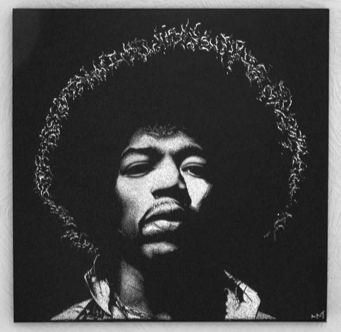 Jimi Hendrix Oryginalny obraz Grawerka