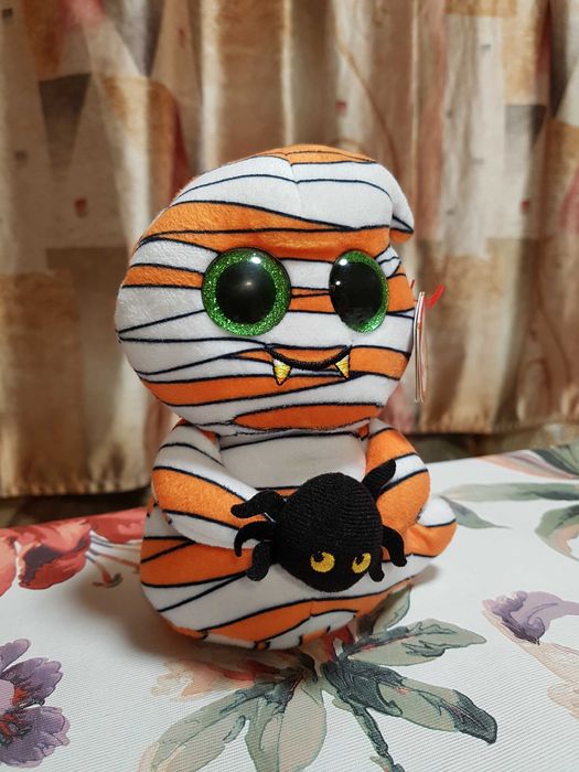 Ty Beanie Boos глазастик MUMFORD приведенье с пауком 15 см Halloween