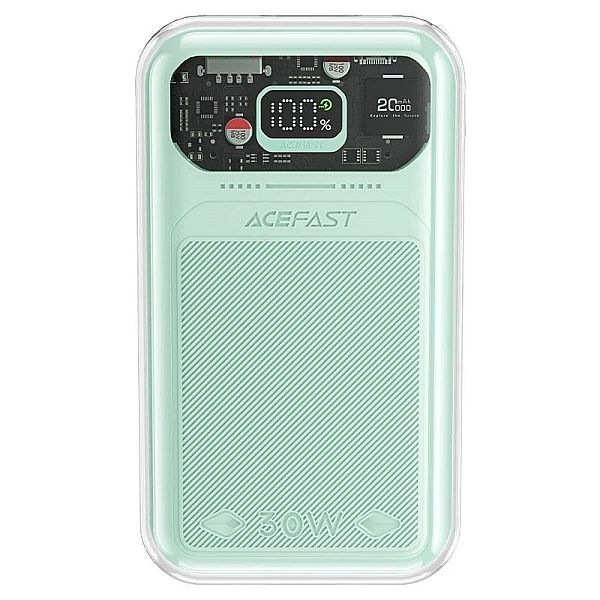 Acefast powerbank 20000mAh Sparkling Series szybkie ładowanie 30W ziel