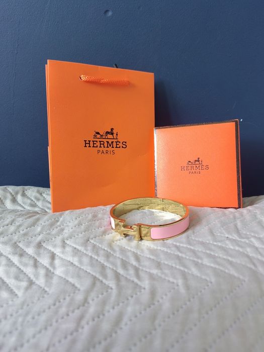 Bransoletka Hermes H złota różowa damska