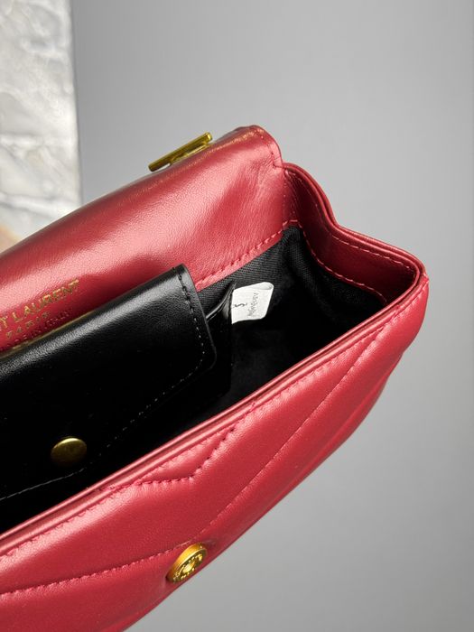 Сумка YSL Yves Saint Laurent Loulou Mini біла, бежева, бургунді