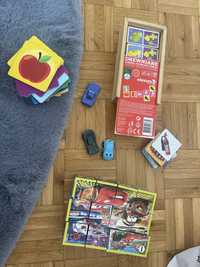 Zabawki zestaw puzzle domino cars auta memory