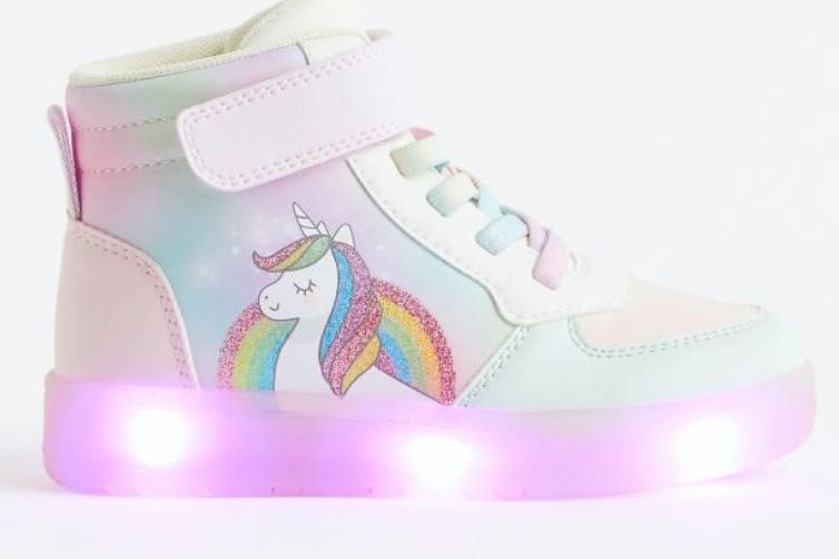 Unicorn, jednorożec, buty świecące podeszwa led, diody
