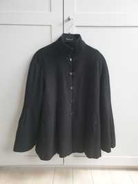 Czarny wełniany płaszcz płaszczyk krótki z baskinką 36 38 Komoda