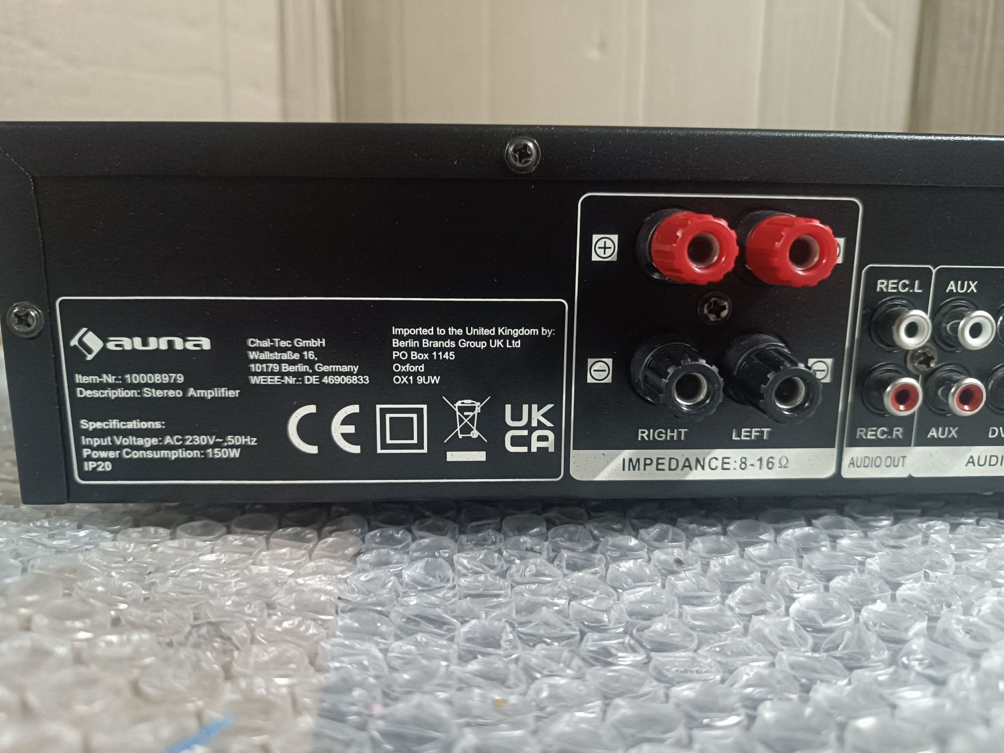 Підсилювач Auna AV2-CD508BT Hi-Fi, чорний