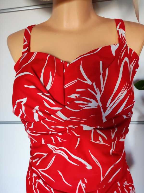 Bonmarche r 46 D/F czerwony strój jednoczęściowy plus size