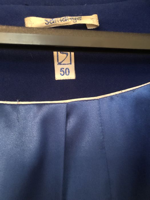 Синє кашемірове пальто