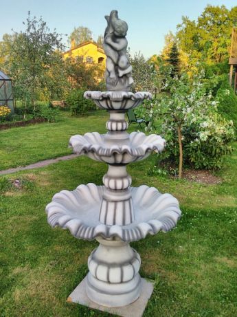 Piękna duża fontanna ogrodowa z basenem 260cm_okazja_kolory