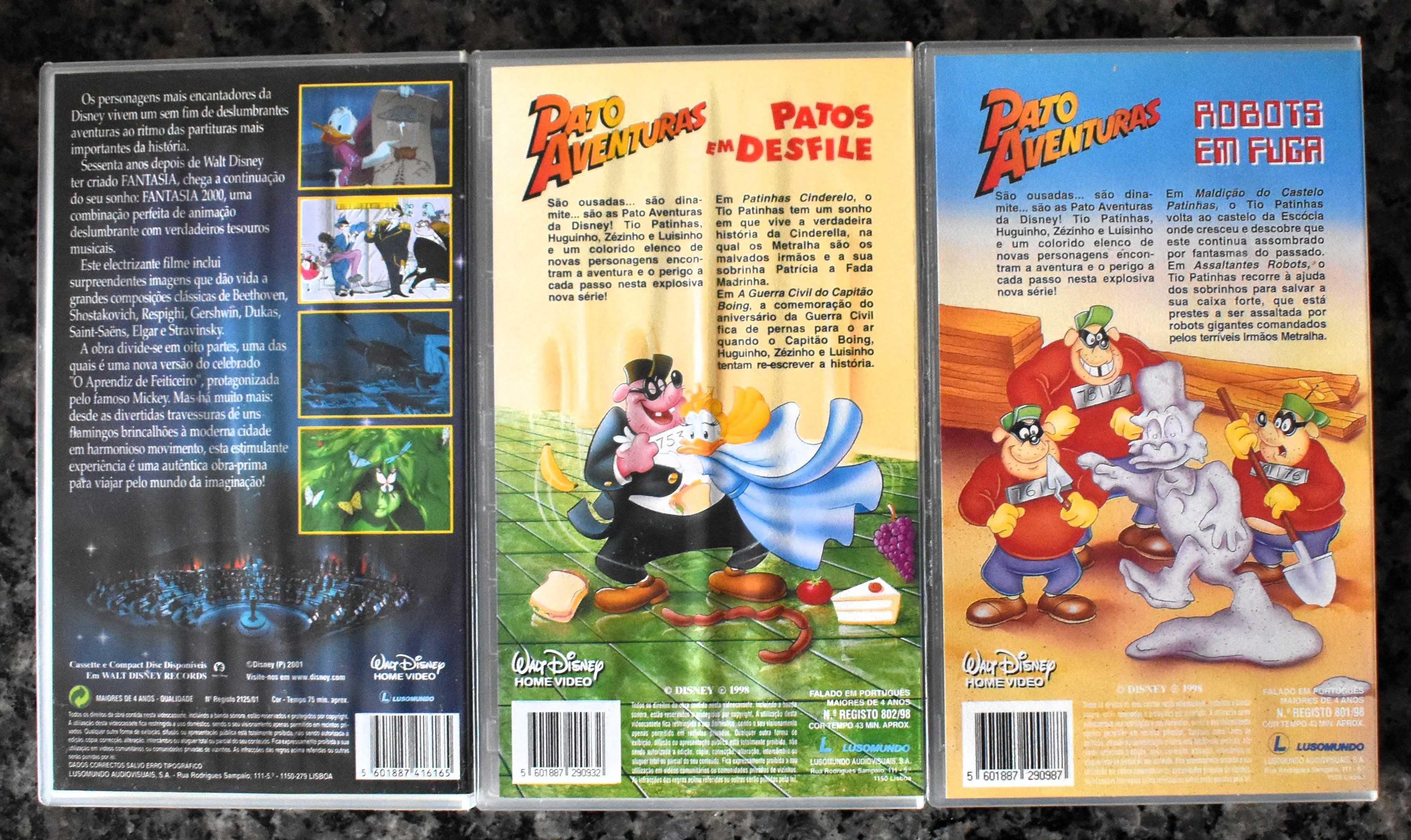 Lote 1 Disney - 7 filmes de animação em VHS