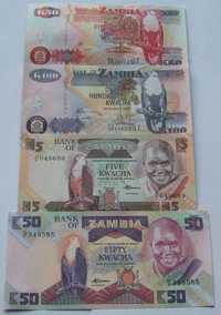 Banknoty ZAMBIA - Zestaw !!! Stan Bankowy UNC !!! Kolekcjonerskie