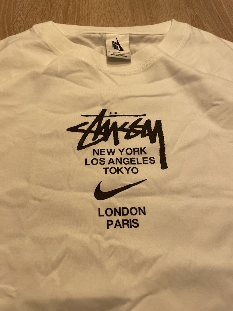 stussy x nike tee white