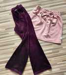 Legginsy flare dzwony welurowe + spódniczka