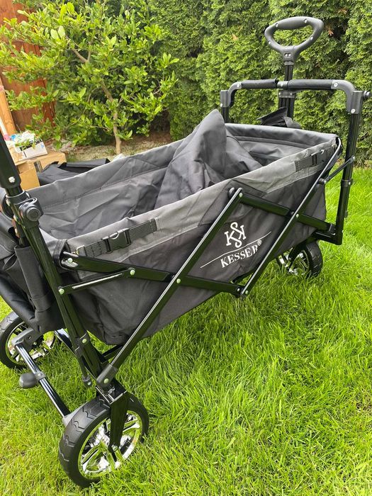 Składany wózek ogrodowy, plażowy, transportowy z daszkiem