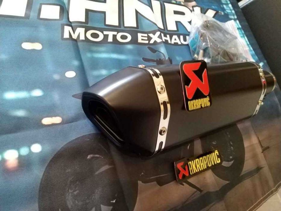 akrapovic - replica black mate ponteira de escape moto