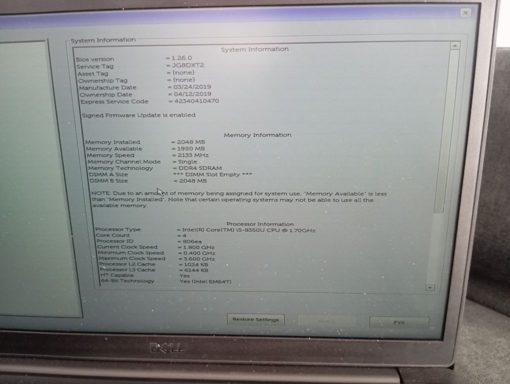 Laptop Dell 7490 do naprawy albo na części
