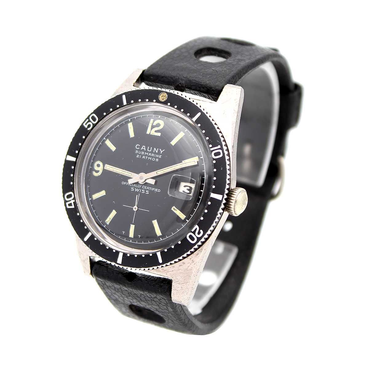 Cauny Vintage Submarine Calendario 21 Atmos Corda Manual