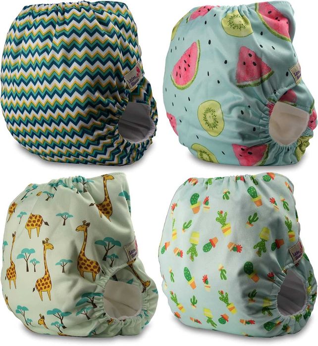 4 Fraldas reutilizáveis de tecido para bebé [vários padrões] NOVO