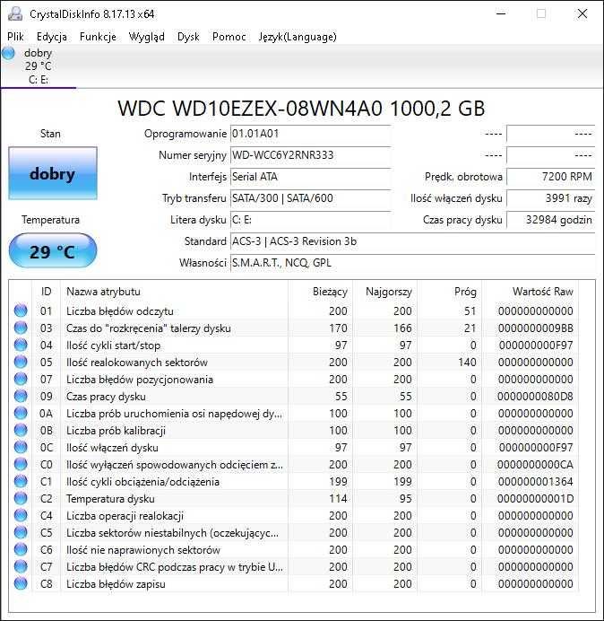 Dysk twardy HDD 3,5" Western Digital WD10EZEX 1TB