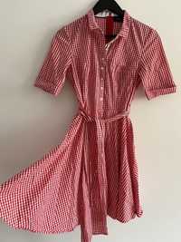 Mohito sukienka retro 38 M lato kratka vichy biały czerwony pinup