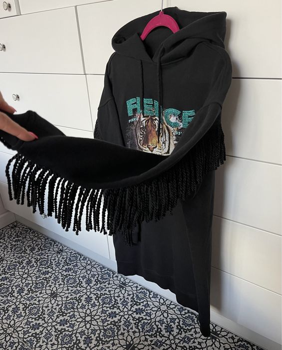 Pinko bluza sukienka z frędzlami