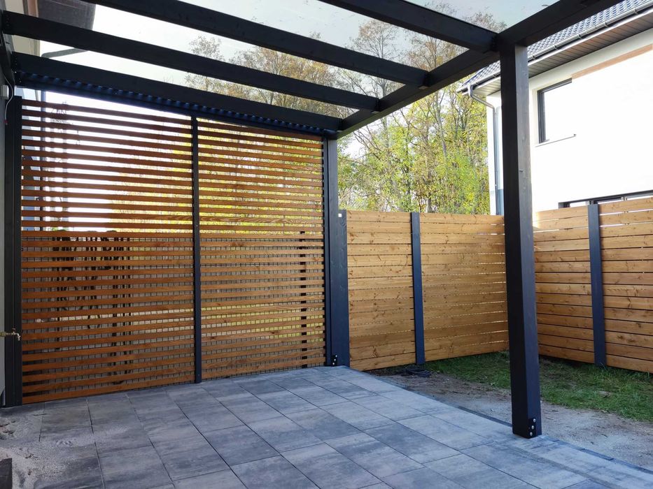 Pergola zadaszenie, Drewno klejone BSH, poliwęglan lity, altana, wiata