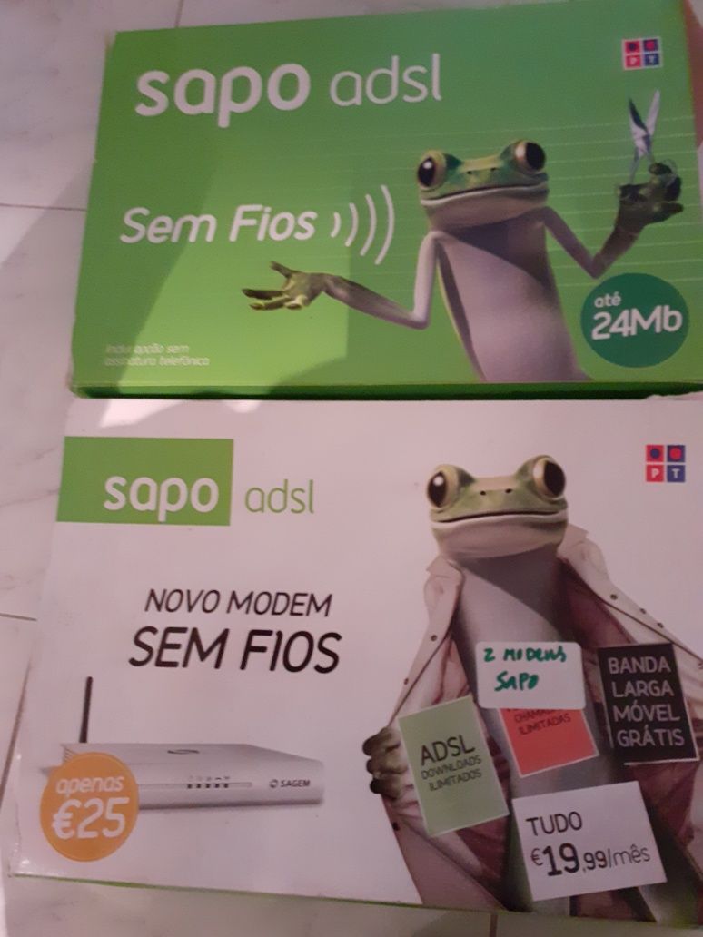 Router Sapo Adsl com acessorios e livro de instalação*