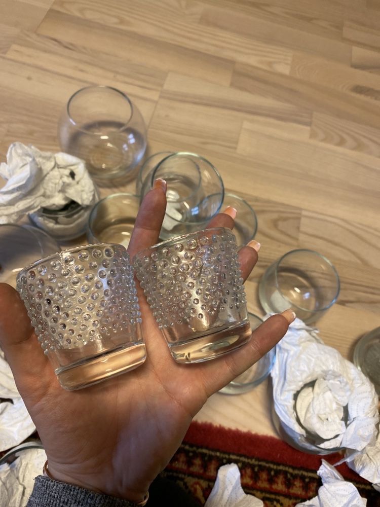 Male swieczniki szklane 18 sztuk
