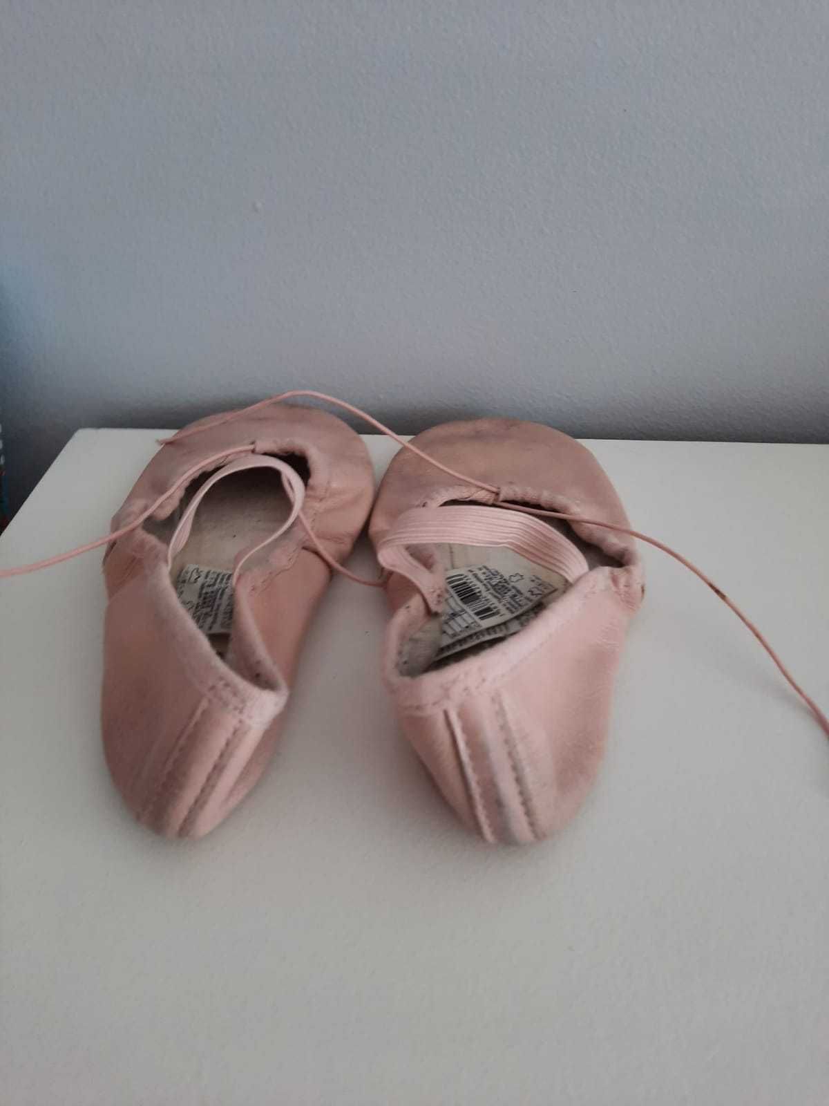 Sapatilhas de ballet clássico de pele  rosa  tamanho 34