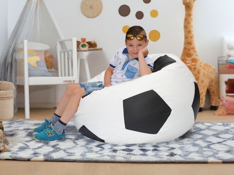 Pufa piłka nożna XXXL – 100 cm – biało-czarna – NOWA