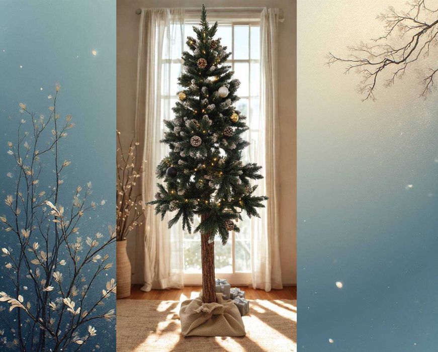 DESIGN Choinka 150cm Gęsta Na Pniu – Stwórz Magię Świąt ze Stylem