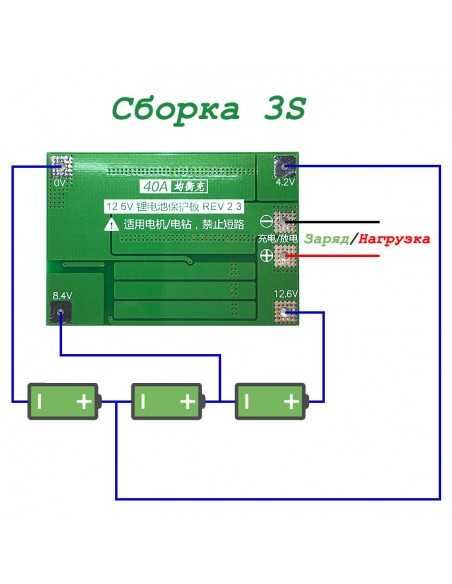 BMS 3S 40A 12,6В Контролер заряду розряду Li-ion батарей,баланс