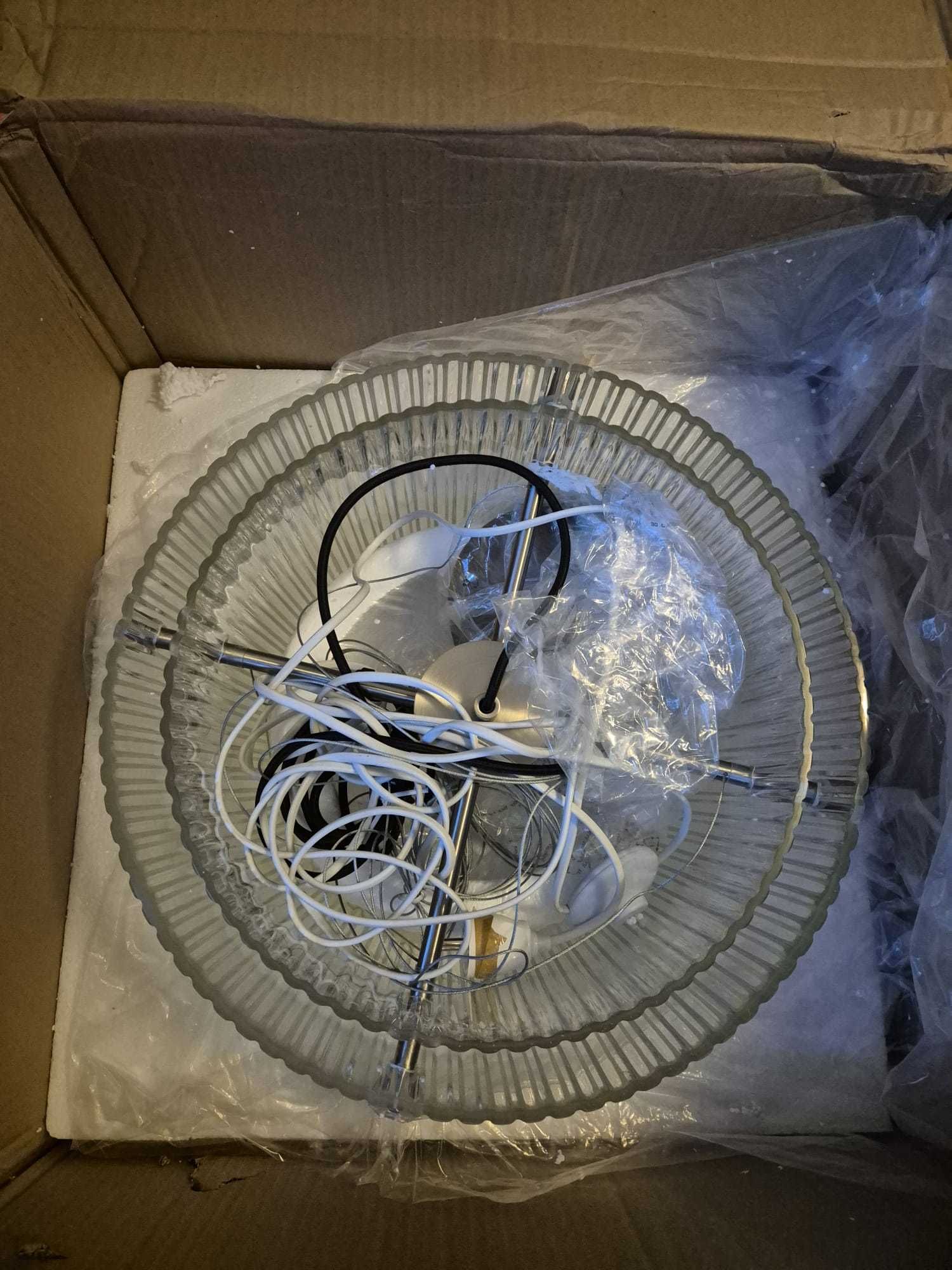 Lampa wisząca szklana ryflowana Hubsch