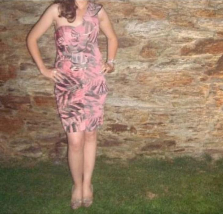 Vestido coral festa