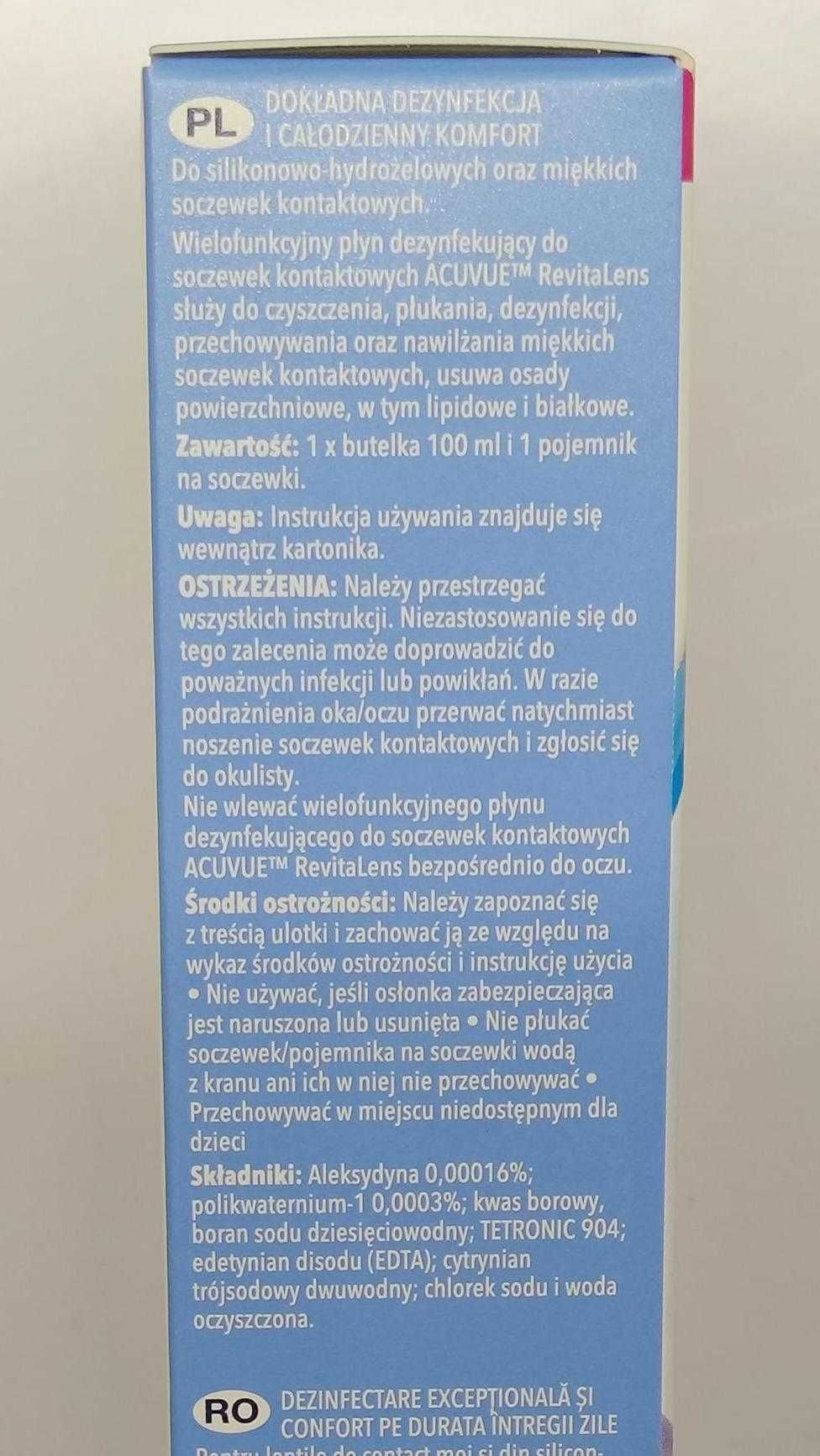 Płyn do soczewek ACUVUE RevitaLens 100ml 2 sztuki